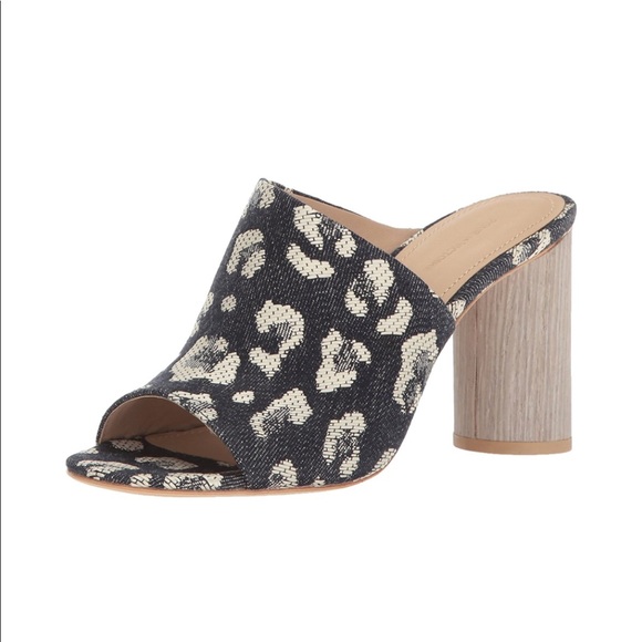 Pour La Victoire Shoes - Pour La Victoire NEW Denim Leopard Slide
